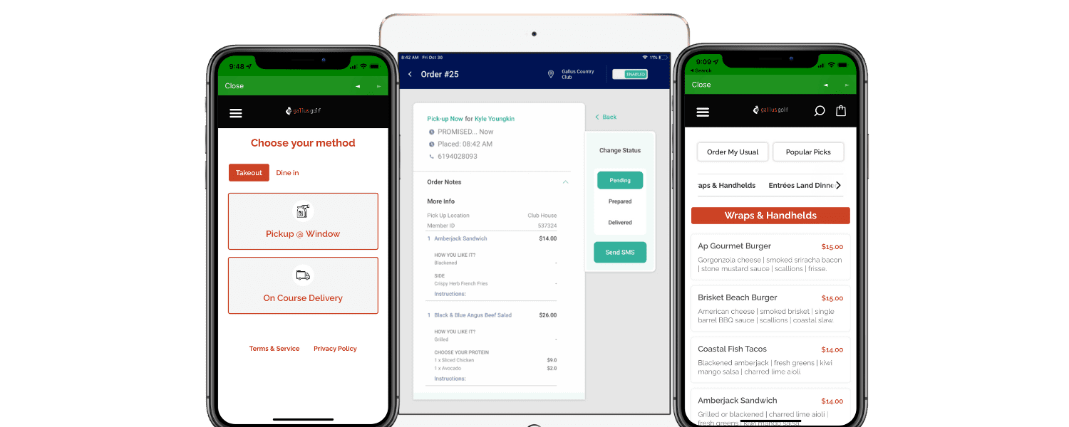 Mobile Food Ordering Software on mobile devices