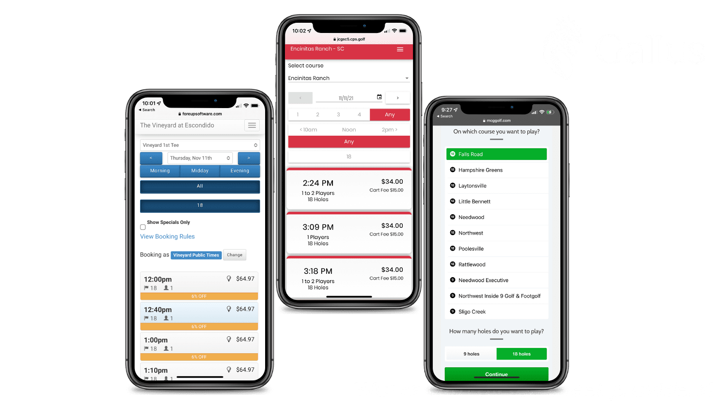 Mobile App with Golf Booking Reservations